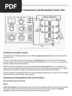 Power Transformer Capacitance and Dissipation Factor Test