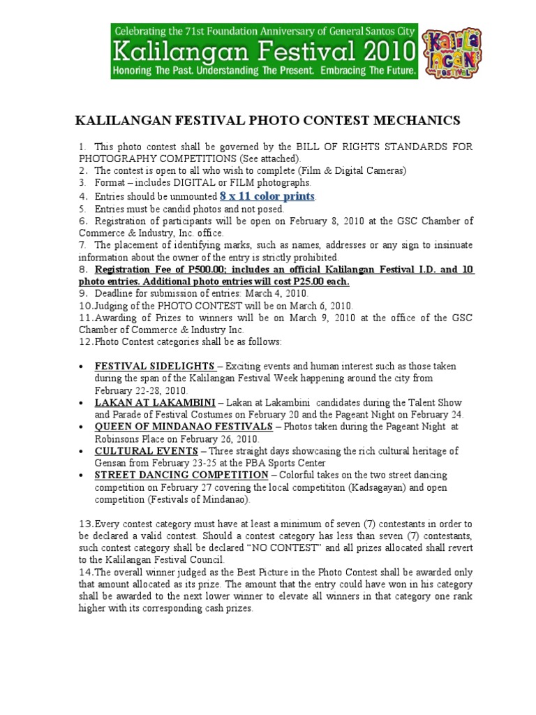 Photo Contest Mechanics Competition Copyright