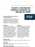 Brasil: o Movimento Sindical e Popular Na Década de 2000