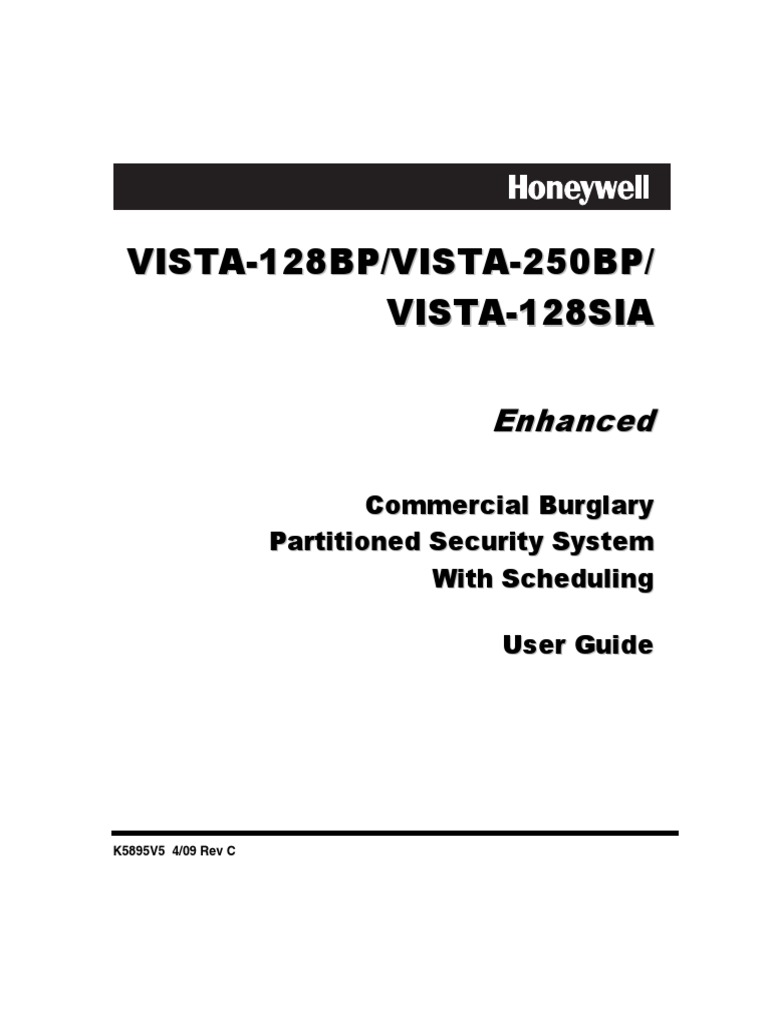 Vista 128 User Manual Security Alarm Technology
