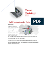 Canon Cartridge: Refill Instructions For Color Cartridge