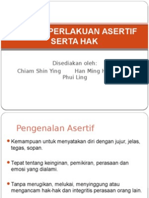 Diri kerana perlu saya asertif kepada sendiri Ini Pentingnya