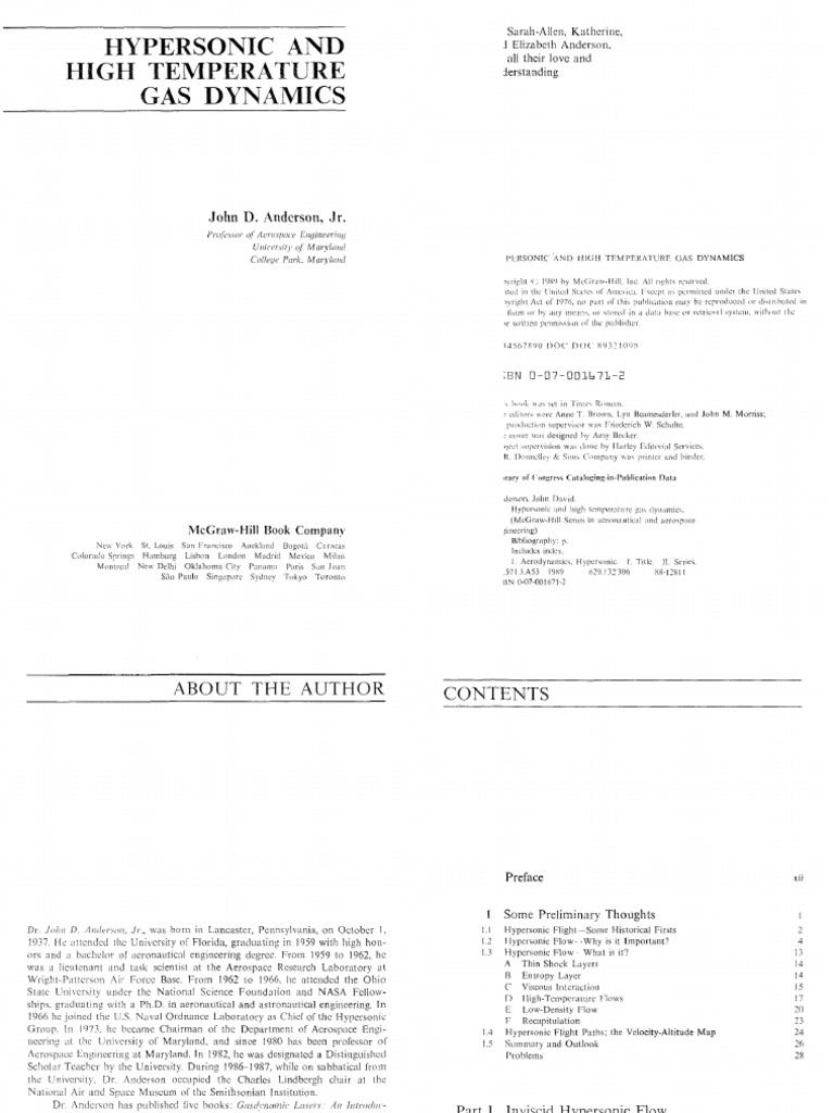 Anderson J.D. - Hypersonic and High Temperature Gas Dynamics (MGH, 1989 ...