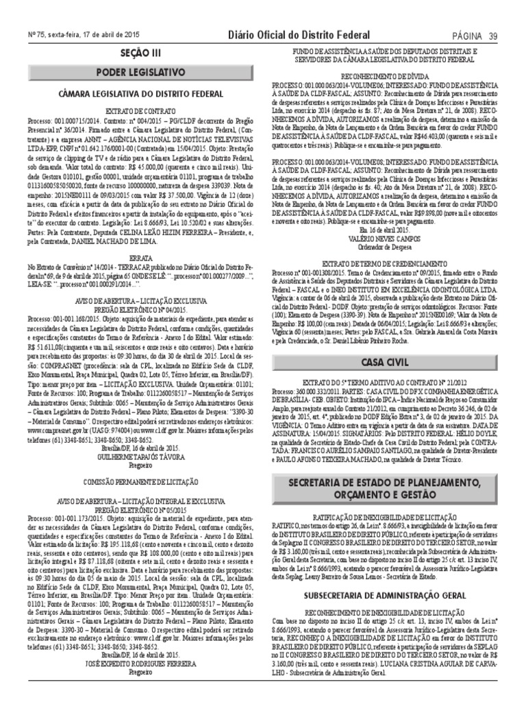 Diário Oficial Do Distrito Federal de 17 de Abril de 2015 - Seção03 ...