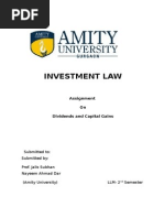 Investment Law: Assignment On Dividends and Capital Gains