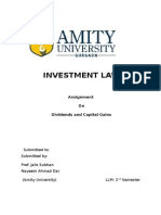 Investment Law: Assignment On Dividends and Capital Gains