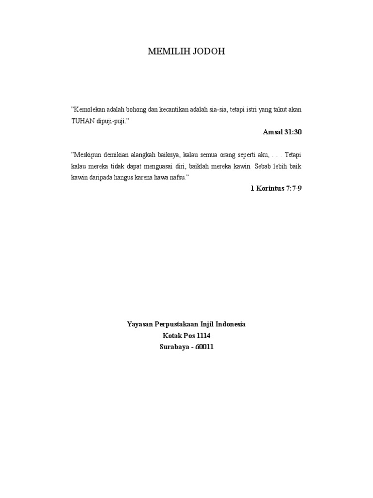 2026 22 Memilih Jodoh Pdf