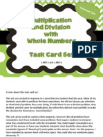 Multiplication and Division With Whole Numbers Task Card Set