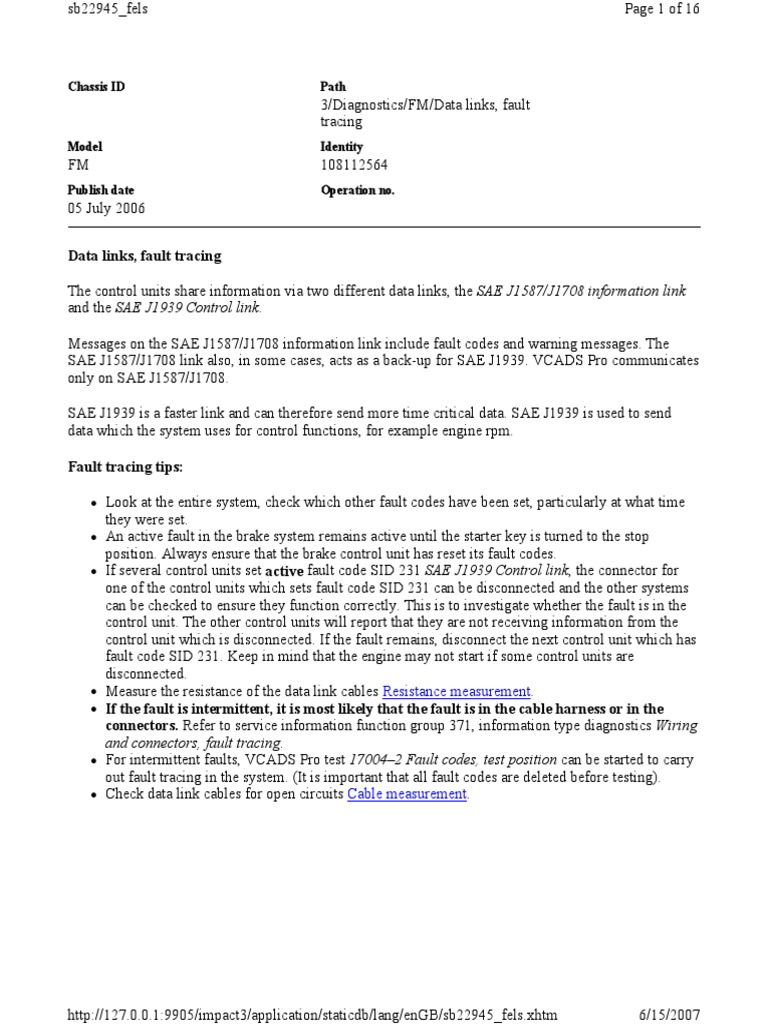DATA LINK Fault Tracing | Electrical Connector ... volvo fm fh nh12 wiring diagram 