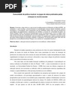 Comunidade de Prática Musical Jogos de Mãos Praticados Pelas Crianças No Recreio Escolar