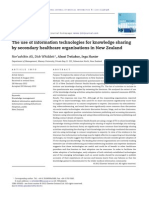 The Use of Information Technologies for Knowledge Sharing by Secondary Healthcare Organisations in New Zealand 1-s2.0-S138650561200055X-Main