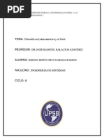 Filosofía Latinoamericana y Peruana Palacios