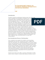 Acoustic Reflex Threshold (ART) Patterns: An Interpretation Guide For Students and Supervisors: Course Material and Exam Questions Course Material