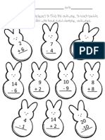 Directions: Add or Subtract To Find The Answer To Each Bunny. Circle The Bunnies Who Have Even Number Answers