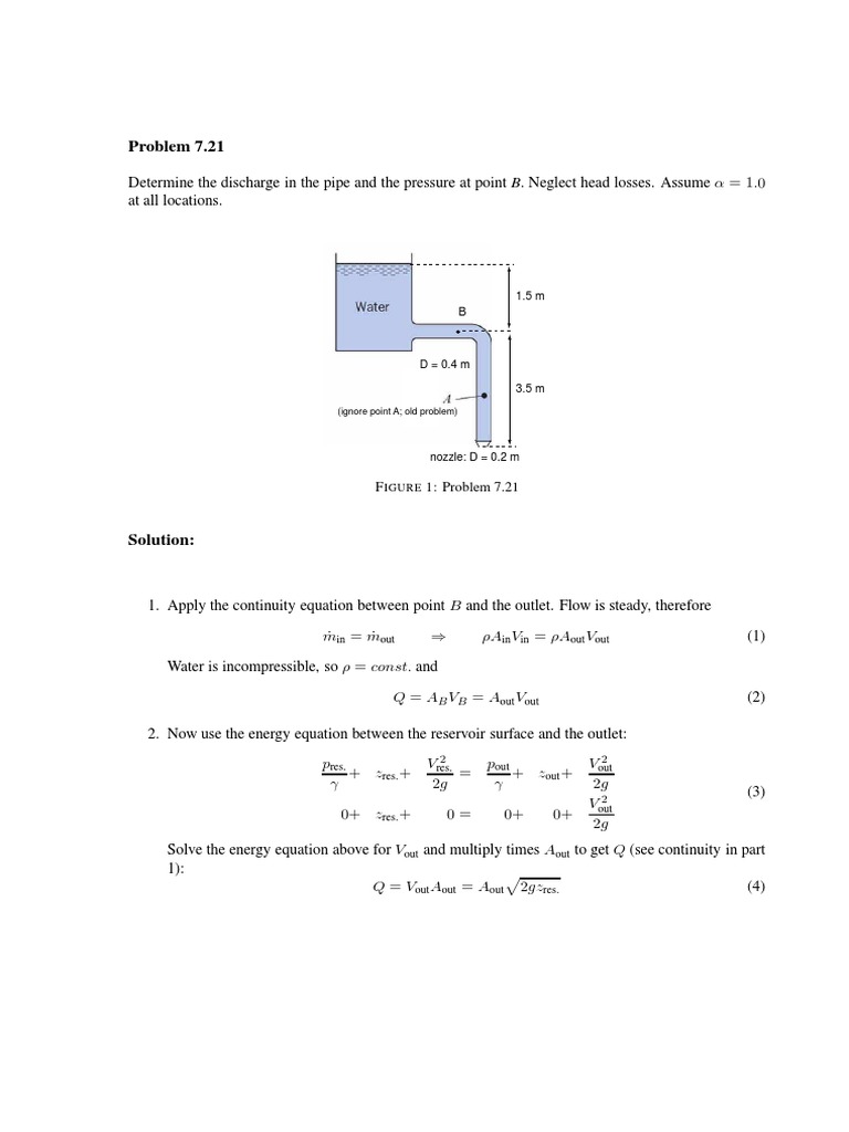 Exercises Chapter 07 PDF Pressure Fluid Dynamics