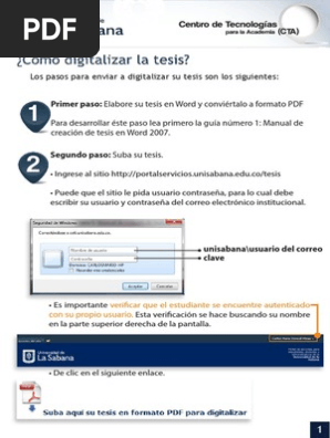 Guía 2 Cómo Digitalizar La Tesispdf Correo Electrónico