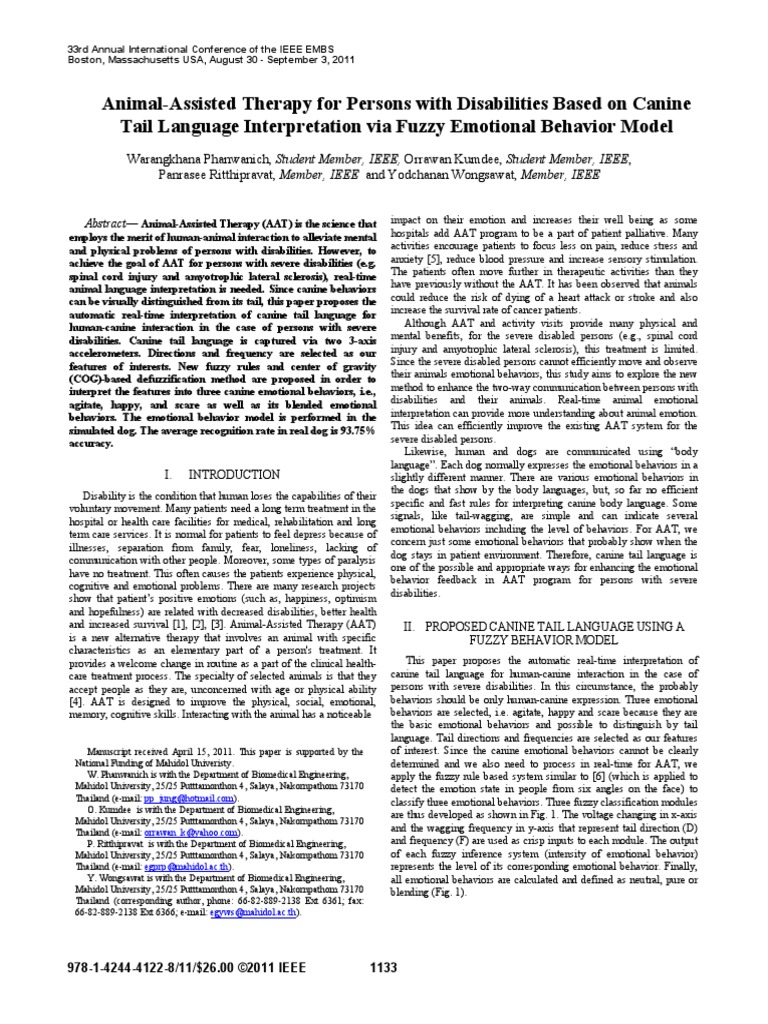 Animal-Assisted Therapy For Persons With Disabilities Based On Canine ...