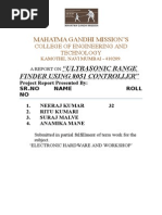 "Ultrasonic Range Finder Using 8051 Controller": Mahatma Gandhi Mission'S