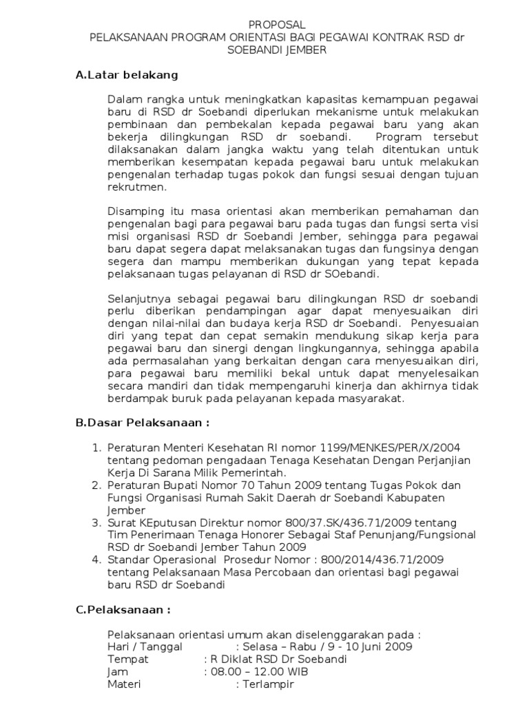 Proposal Orientasi Pegawai