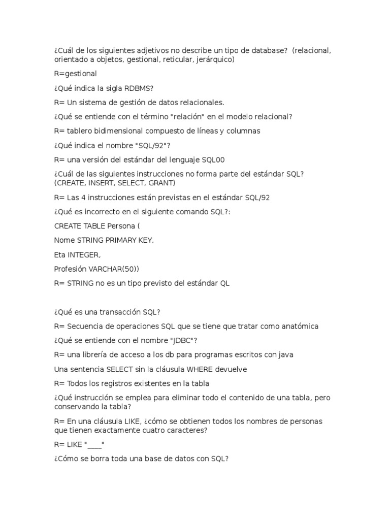 Fundamentos de SQL y Bases de Datos | PDF | SQL | Tabla (base de datos)