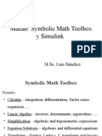 Matlab: Symbolic Math Toolbox y Simulink: M.Sc. Luis Sánchez