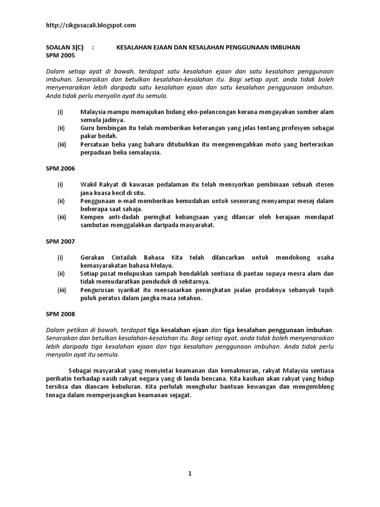 Kompilasi Soalan Spm 3c Pdf Pdf