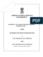 Tripura Public Service Commission: Scheme For Main Examination