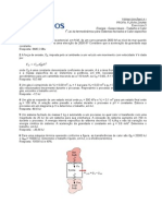 Termodinâmica I - Exercícios de Gases Ideais e Trabalho e Calor