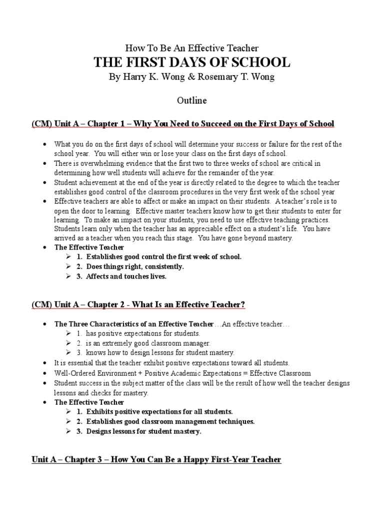 The First Days Of School: How To Be An Effective Teacher By Harry K ...