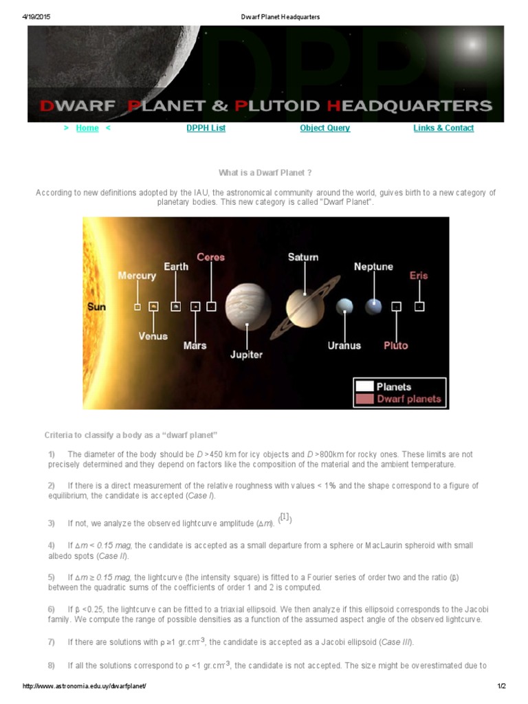 Home : What Is A Dwarf Planet ? | PDF
