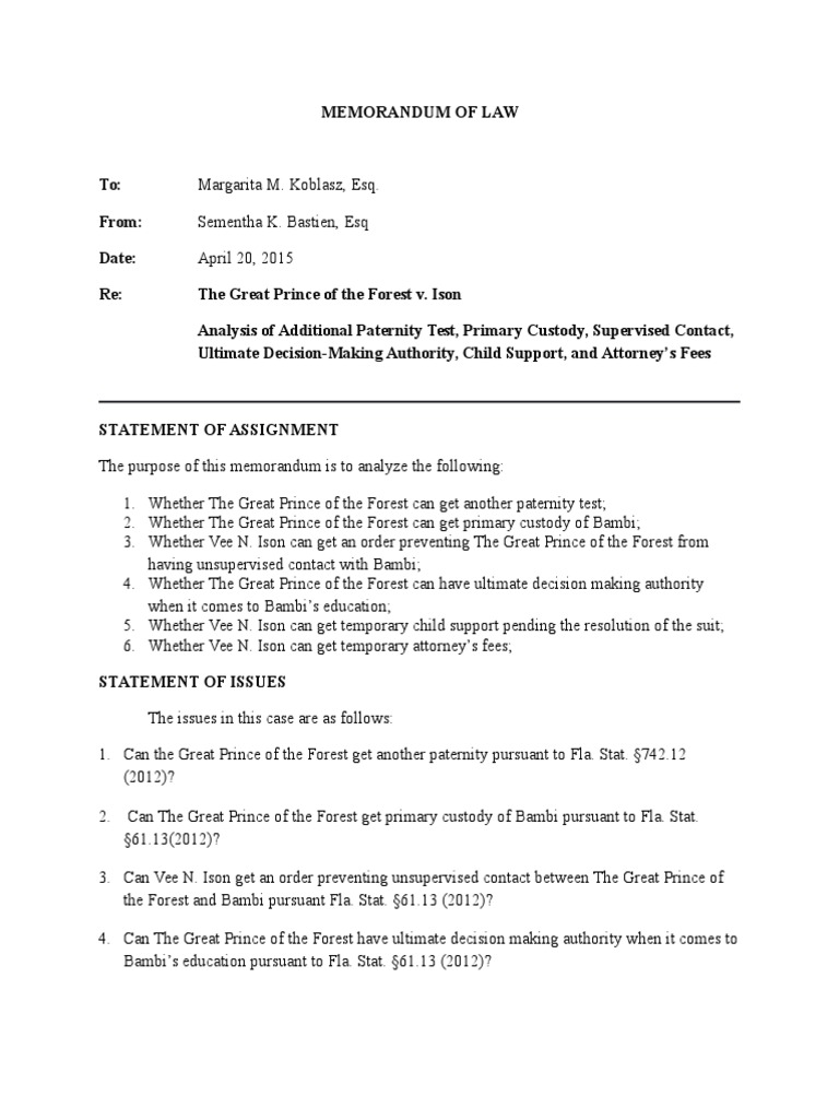 Sample legal memo to senior partner image