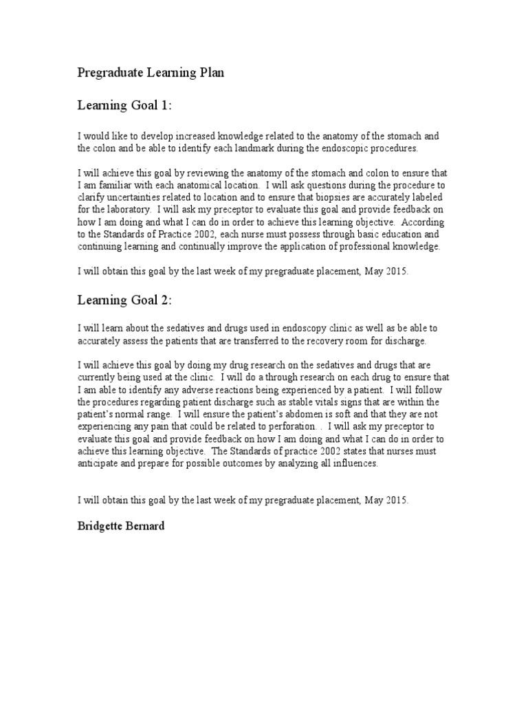 Learning Plan | PDF