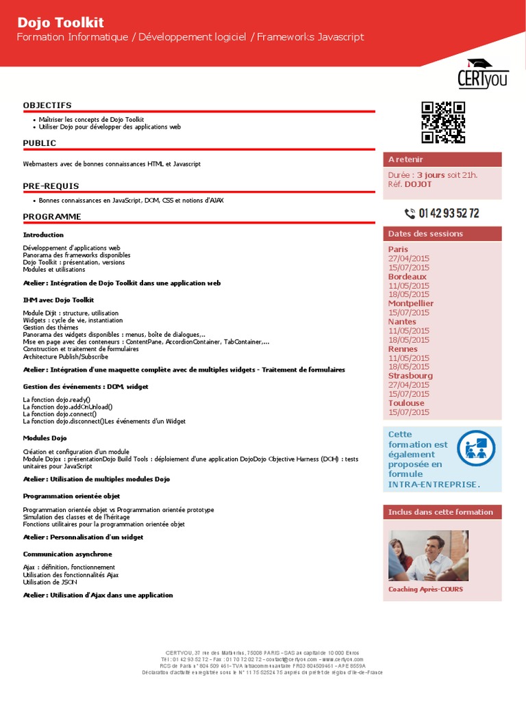 Formation Dojo Toolkit pour Webmasters | PDF | Ajax (Programmation ...