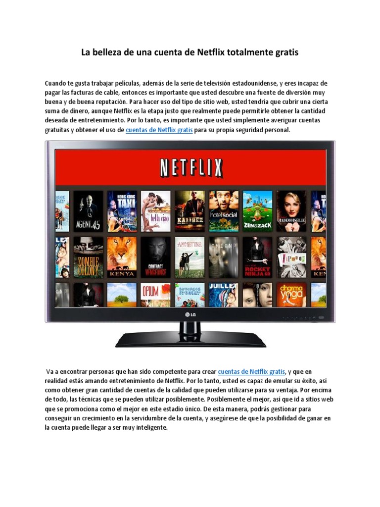 Cuentas De Netflix Gratis Activas 2020 Cuentas Netflix Gratis | PDF | Netflix | Internet