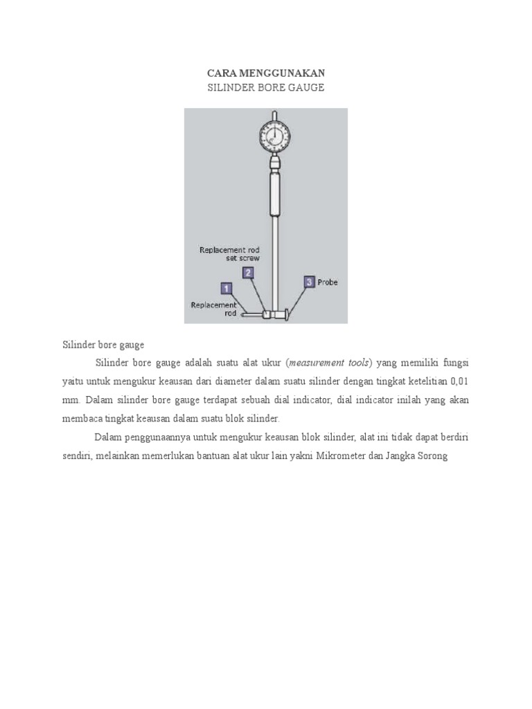 Cara Menggunakan Bore Gauge