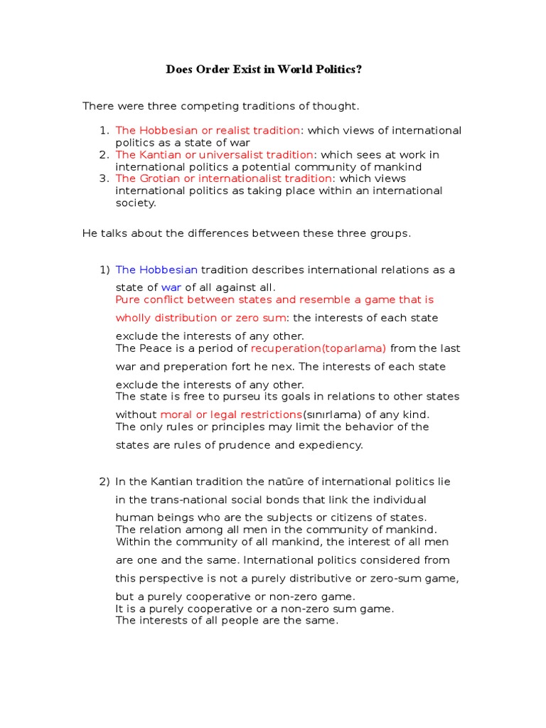 1 Does Order Exist in World Politics | PDF | Christendom ...
