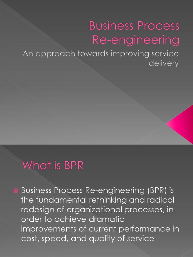 BPR Framework for Process Redesign | PDF | Business Process ...