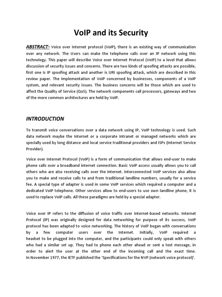 VoIP Security for Business Users | PDF | Voice Over Ip | Session ...