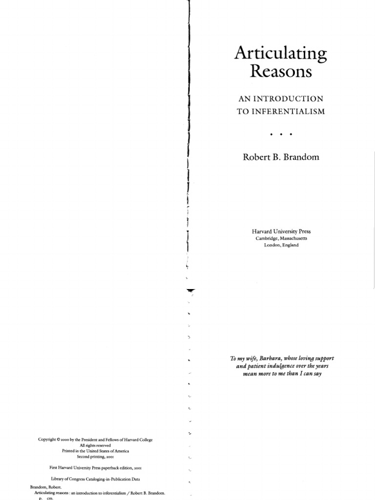 Brandom, Robert B Articulating Reasons PDF