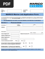 Job Application Form Template Word