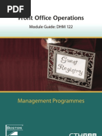 DHM 122-Front Office Operations 2009