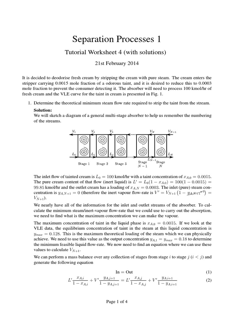 Tutorial Solution About Absortion | PDF | Chemistry | Applied And ...