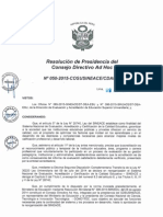 Resolución N°050-2015-COSUSINEACE-CDAH-P