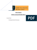 MSC in Finance Ef5132: Advanced Portfolio Theory: Lecture Notes: Evaluating Portfolio Performance