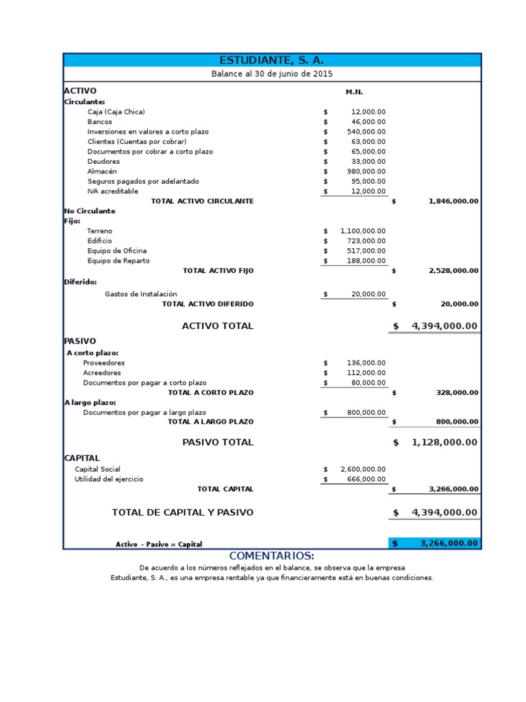 Balance y Estado de Resultados | PDF | Estado de resultados | Hoja de ...