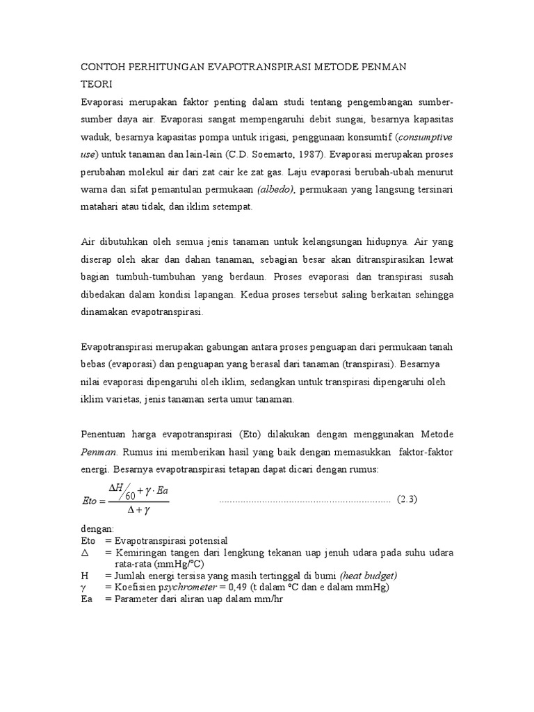 02 Contoh Perhitungan Penman