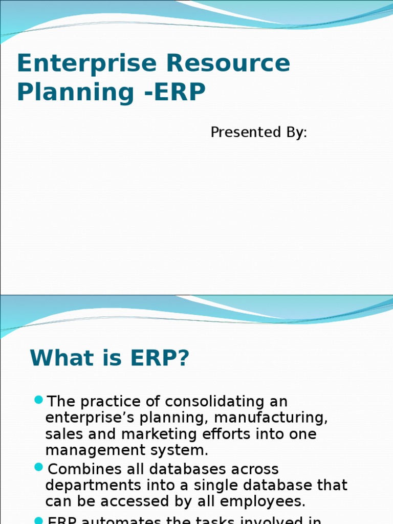 Understanding Enterprise Resource Planning | PDF | Enterprise Resource ...