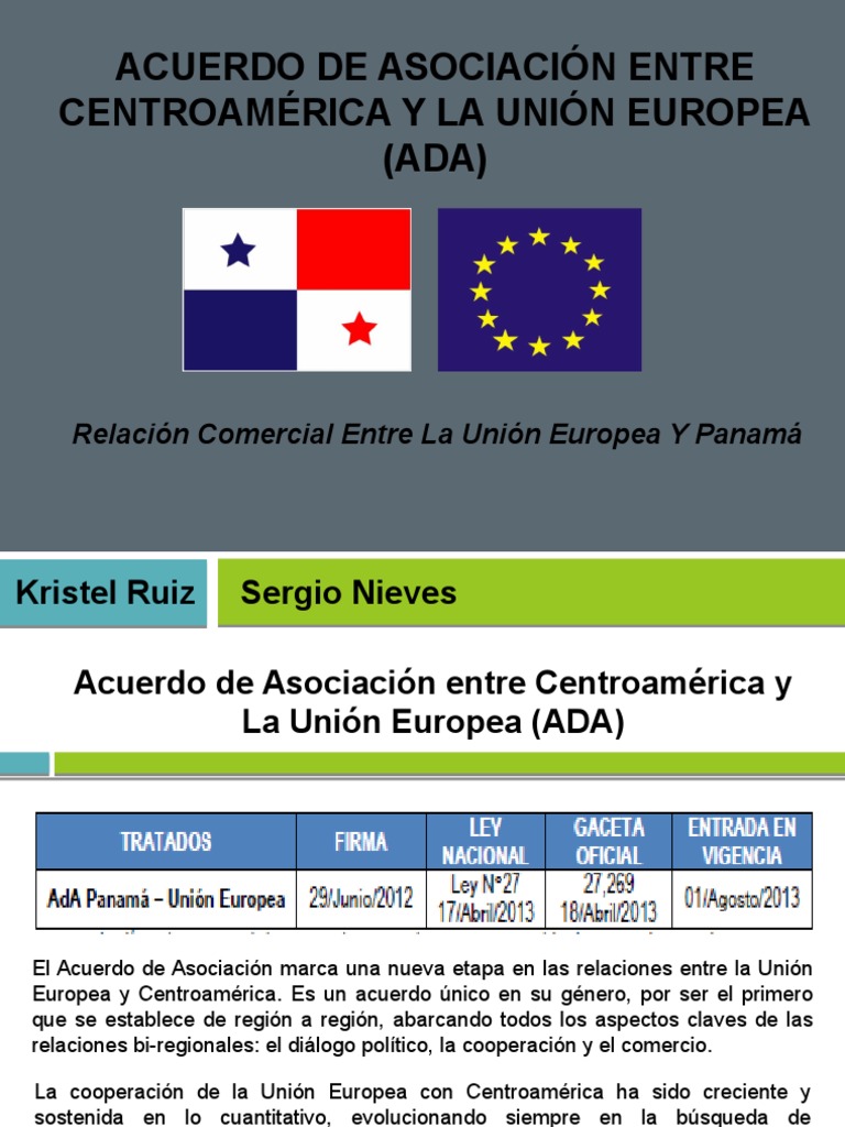 ADA Acuerdo de Asociación Entre Centroamérica
