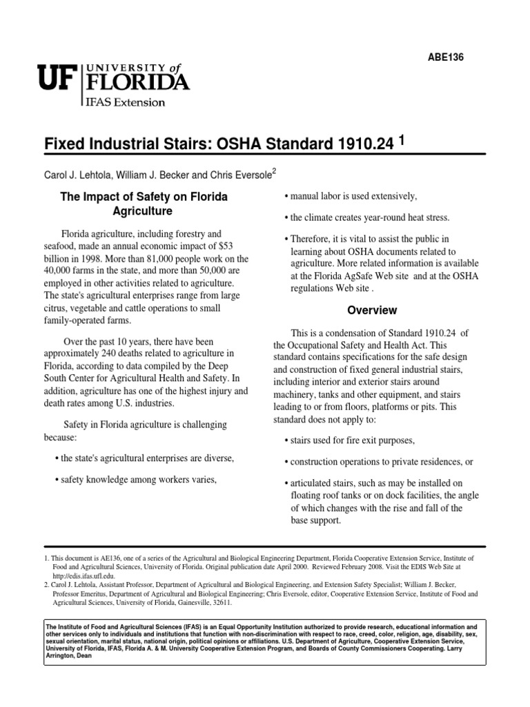 OSHA Standards for Fixed Industrial Stairs | PDF | Stairs | Agriculture