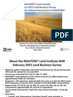 REALTORS® Land Institute February 2015 Land Business Survey Conducted by The National Association of REALTORS®